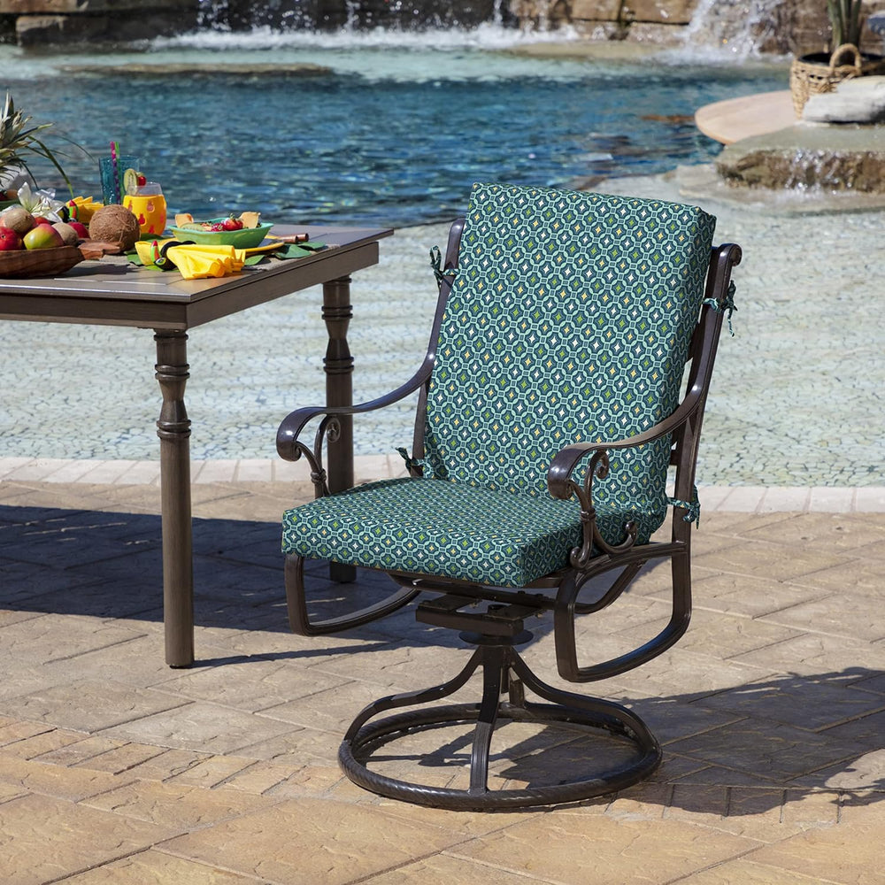 Arden Outdoor Dining Chair Cushion, 4-Pack, 20x44, Alana Tile