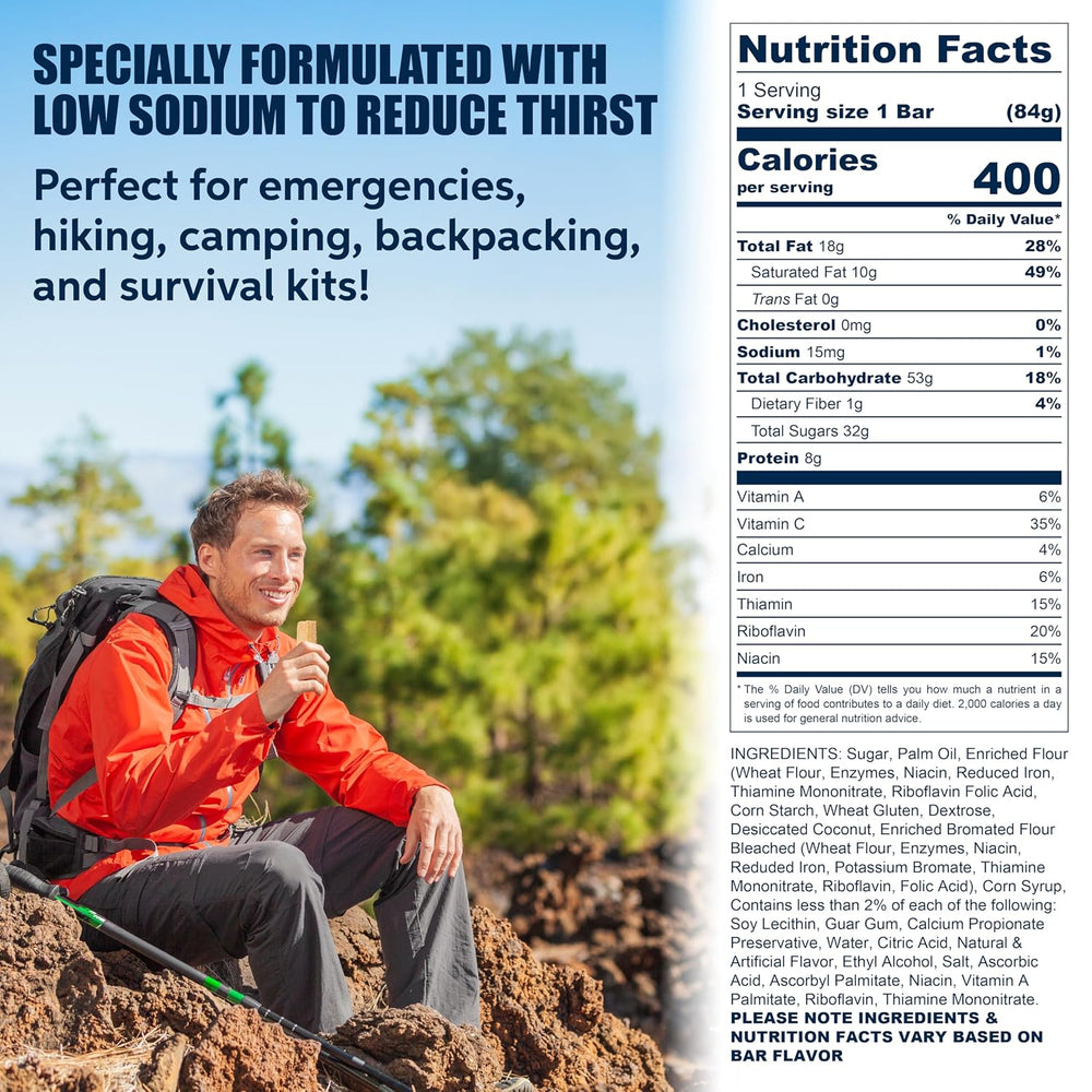 SOS Food Lab Millennium Emergency Food Bars — 9 Bars, 9 Assorted Flavors | 3,...