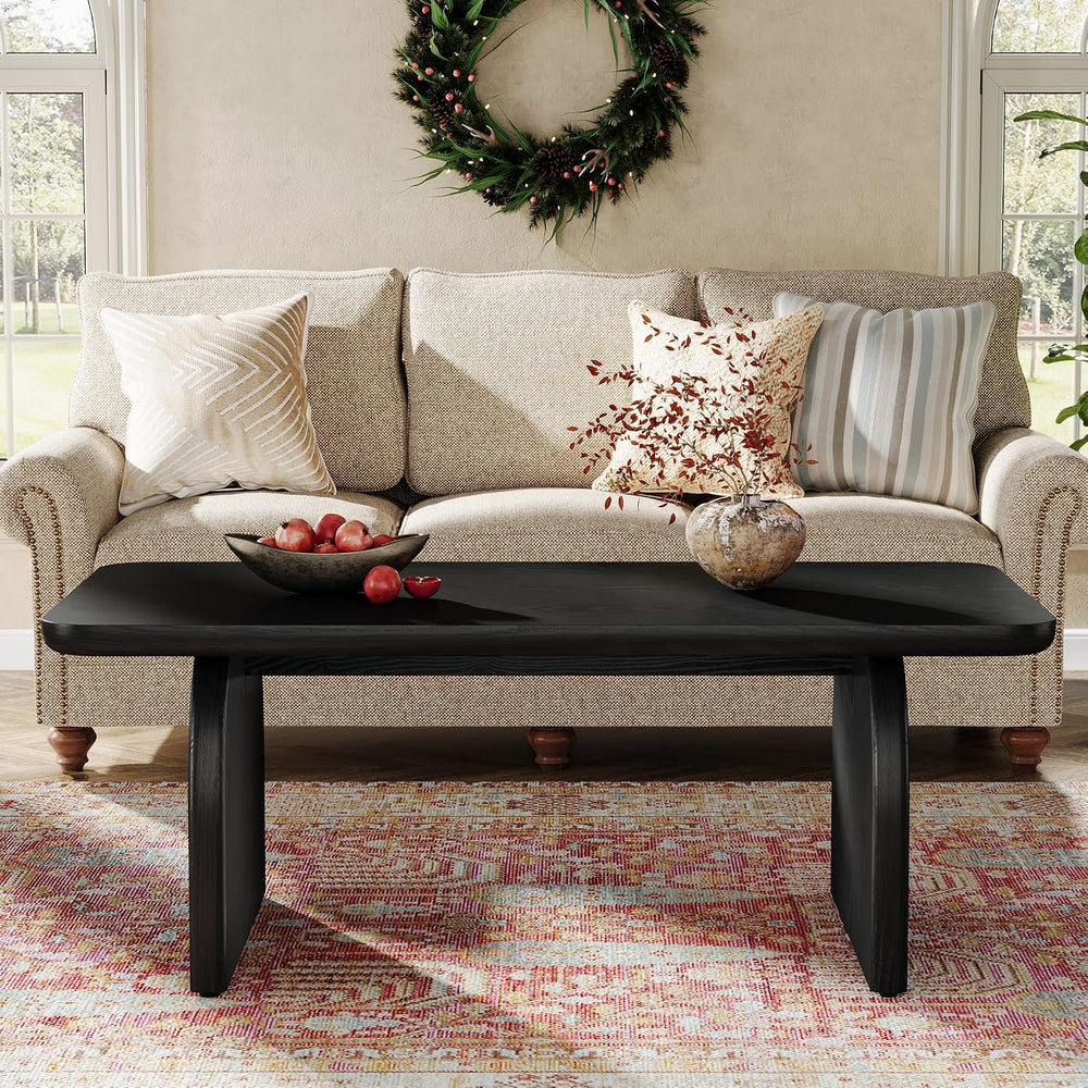 Tribesigns Rectangle Coffee Table, 47-Inch Wood Rectangular Living Room Table...