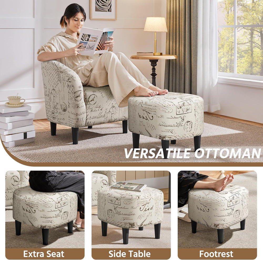 Yaheetech Compact Accent Chairs Set of 2 for Small Spaces, Letter Print