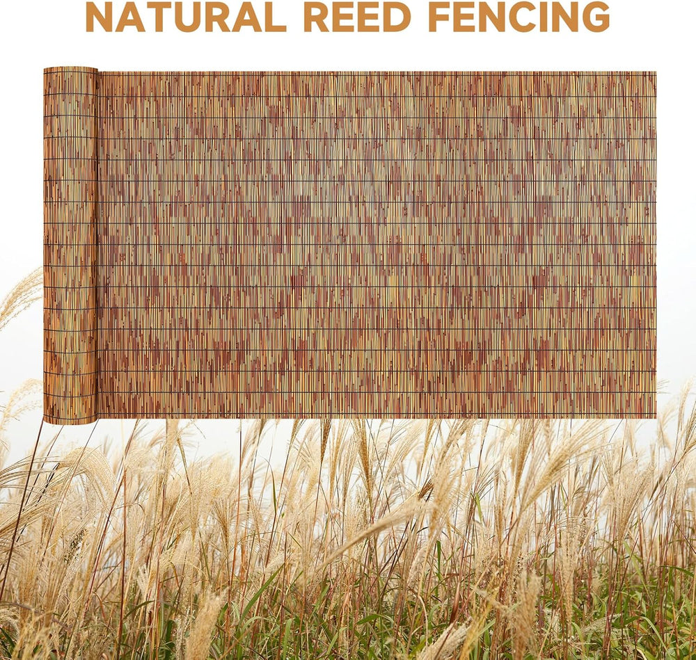 ZNCMRR Reed Fencing Rolls Fencing 4ft High Roll Reed Screen for Balcony Patio...