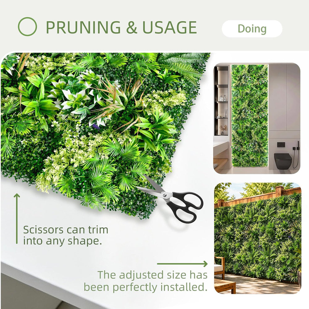 TTTM 12 Pieces of 20"x20": UV-Anti Artificial Boxwood Grass Wall Pa...