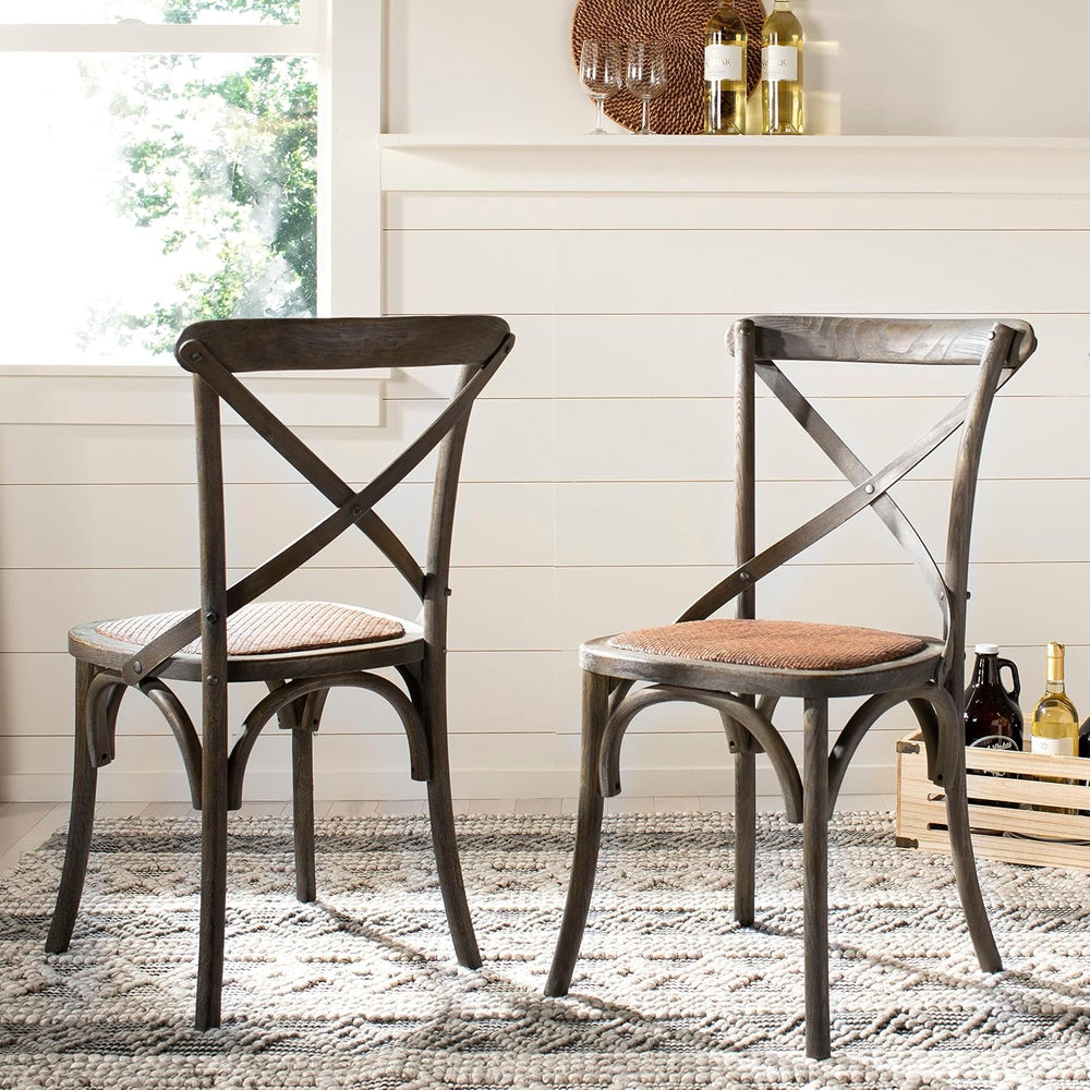 SAFAVIEH Franklin X Wood Accent Chair Set of 2, 18.11" Seat AMH9500D