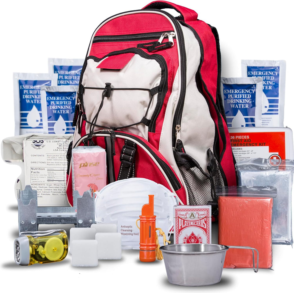 Blue Seventy-Two - Pro Series - Red Deluxe 72 Hour Emergency Backpack Surviva...