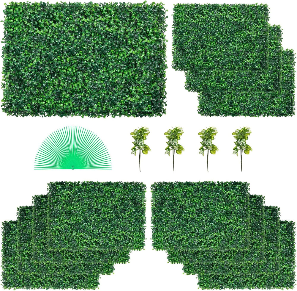 VEVOR 12PCS Grass Wall Panels, 24 x 16 in for 32 Sq Ft, Boxwood Hedge Wall Pa...
