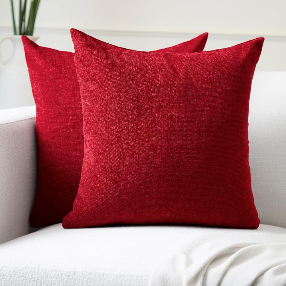 Encasa XO Chenille Throw Pillow Covers, No Inserts 24"x24"