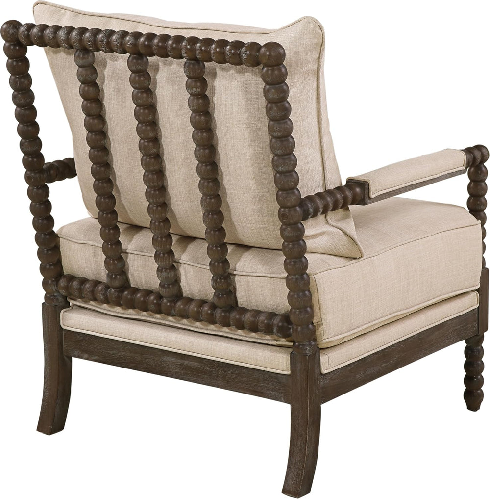 Coaster Blanchett Accent Chair, Beige and Distressed Brown 905362