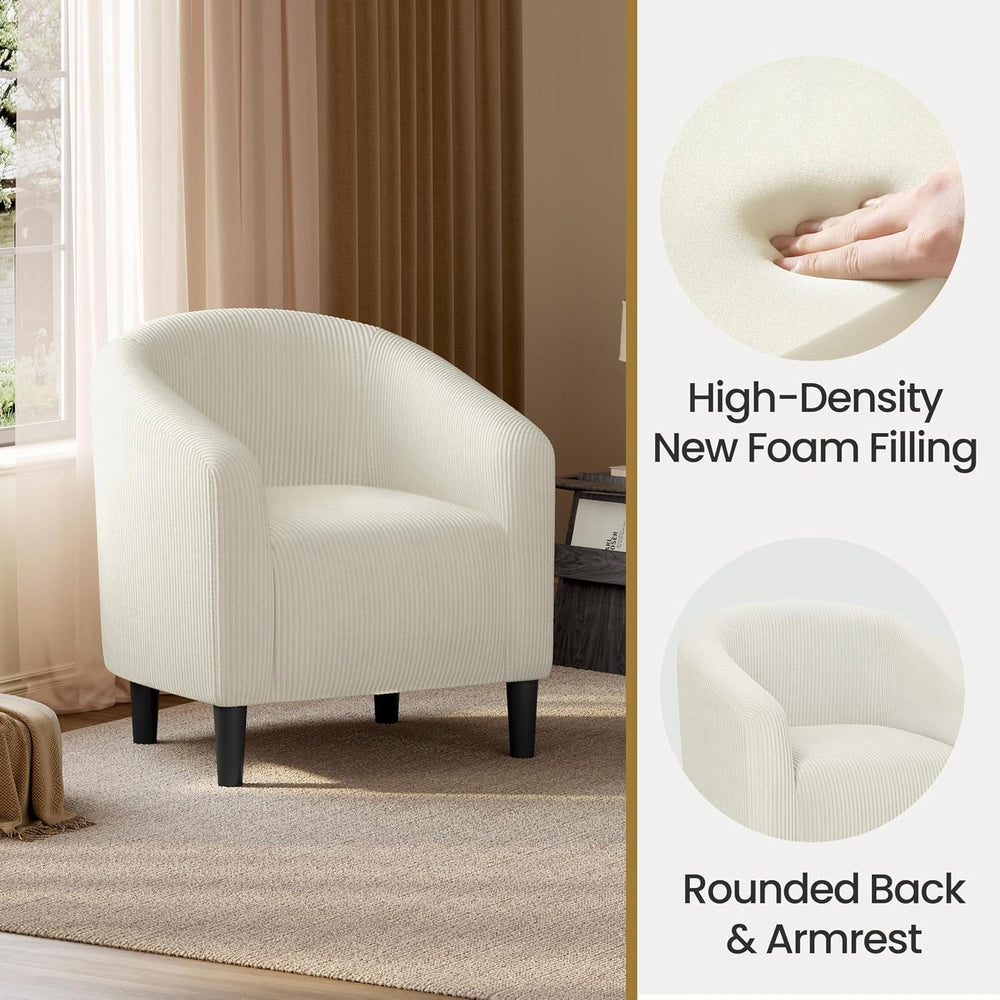 Yaheetech Compact Corduroy Accent Chairs Set of 2 for Small Spaces, Beige