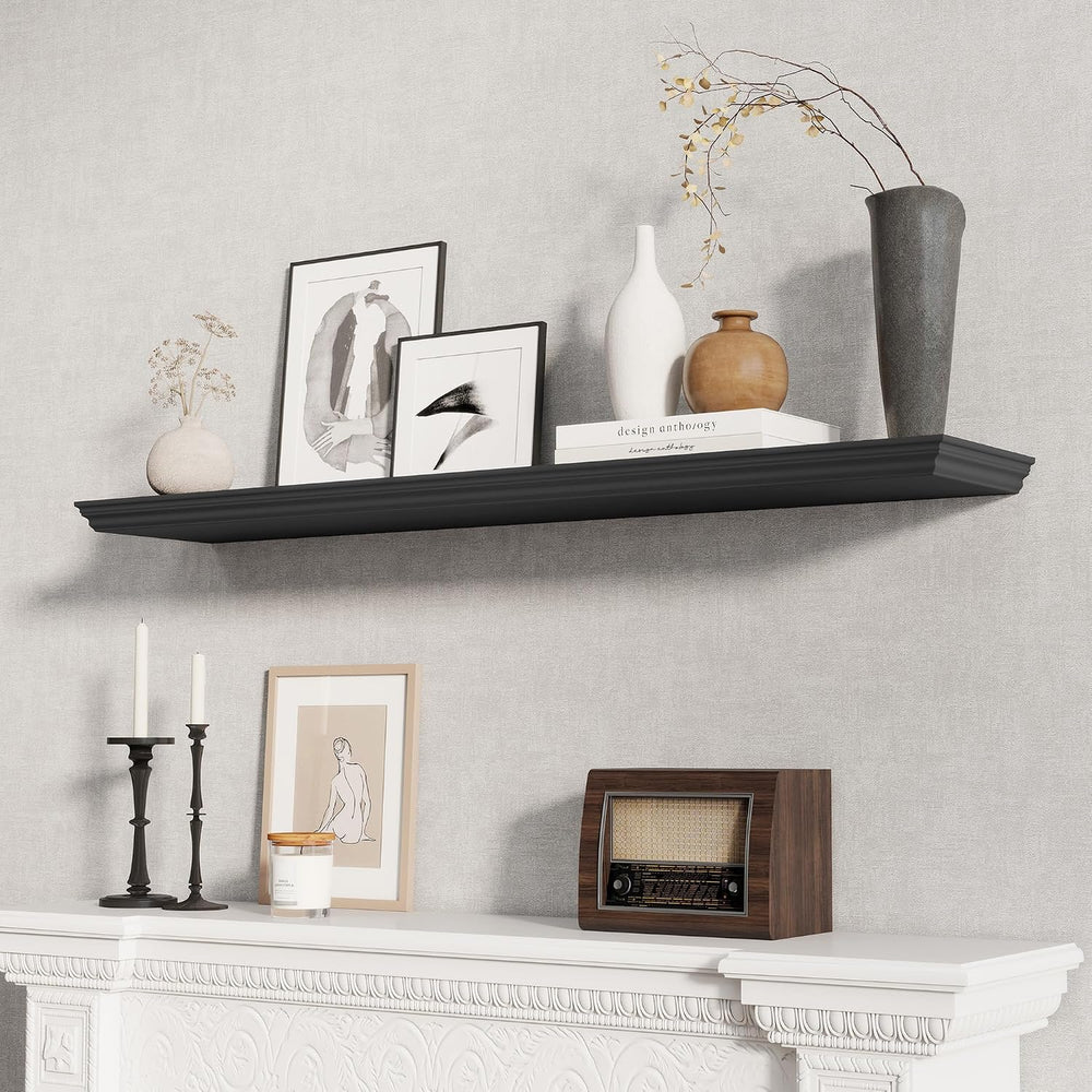 Fun Memories Floating Shelves 48 Inch Long, 9.3 Inch Deep Classic Crown Moldi...
