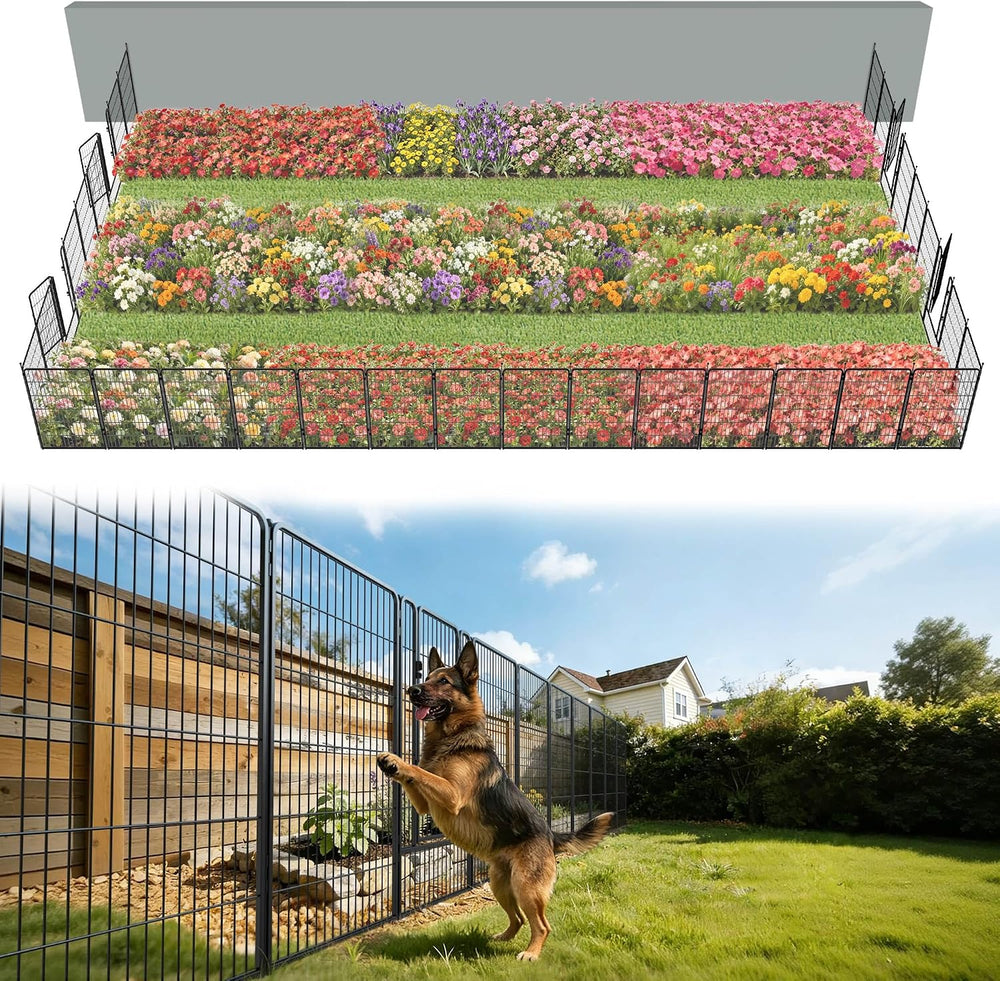 FXW No Dig Garden Fence, Outdoor for Yard, 45in(H) x 72.9ft(L), 32 Panels