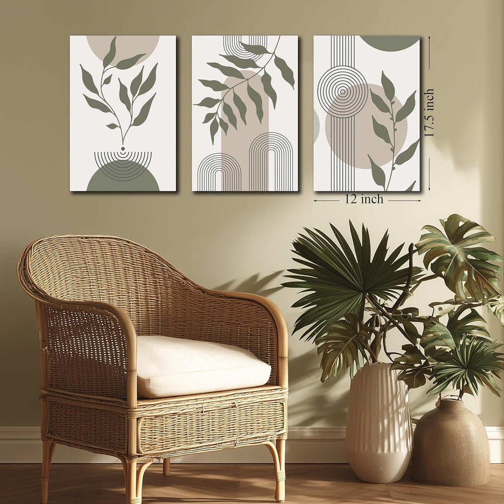 Boho Canvas Wall Art for Bathroom Green Bohemian Wall Decor