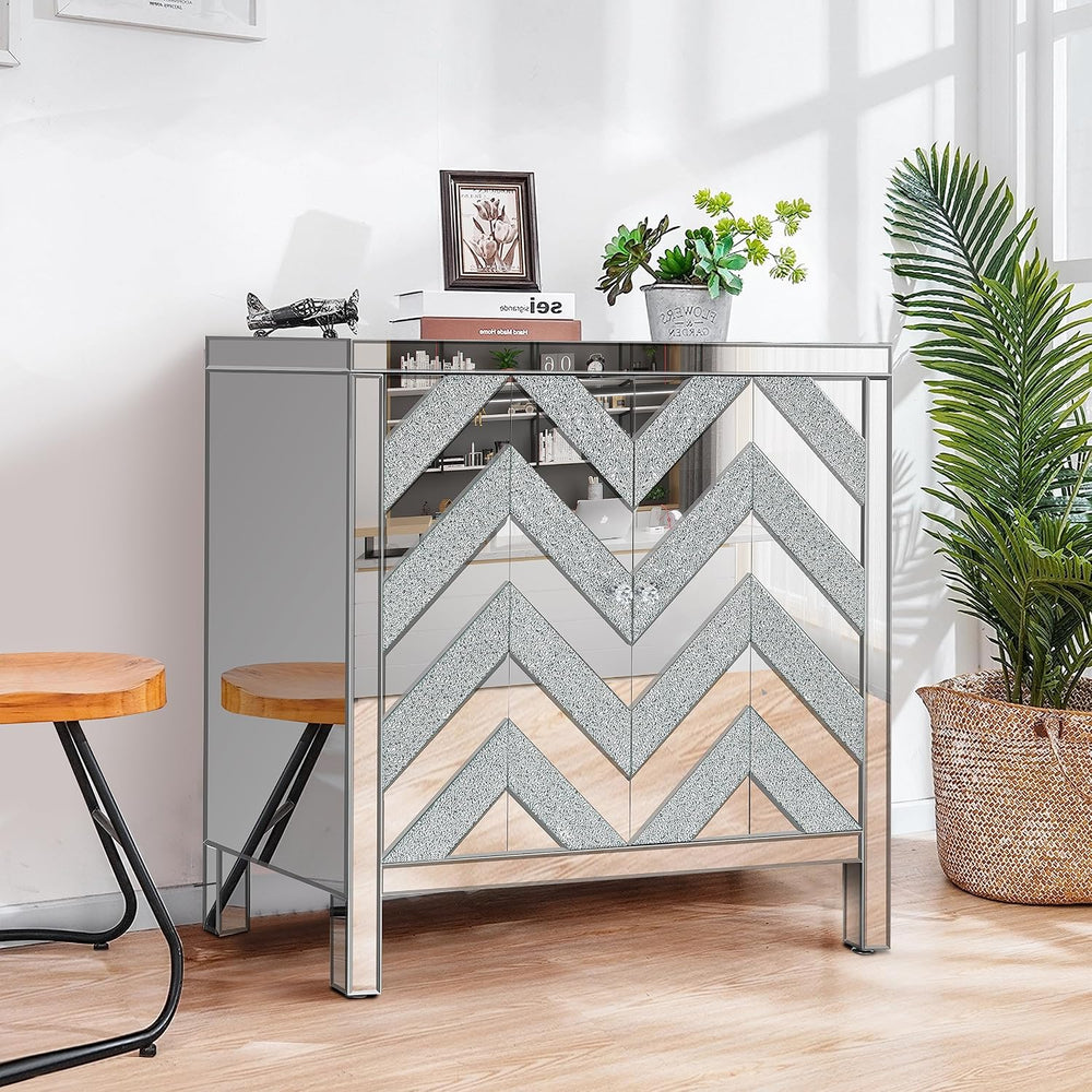 LUMISOL Modern Mirrored Storage Cabinet, 31.5"L x 15.94"W x32.5&quo...