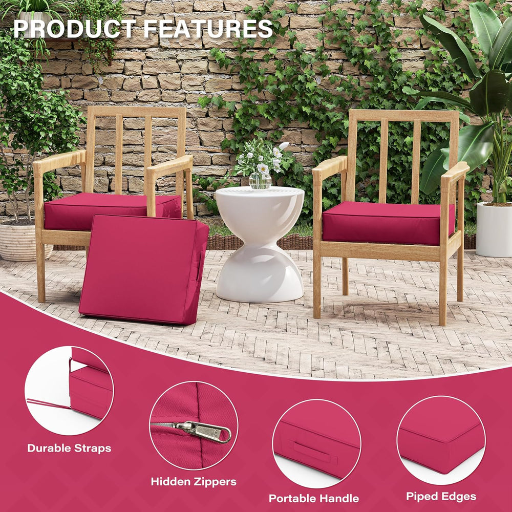 Patio Chair Cushions 18.5 x 16 x 4 Inch Waterproof Outdoor Seat Cushions for ...