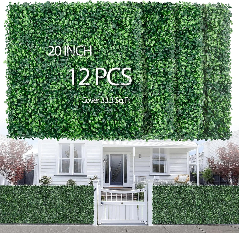 HEDGE MAZE 20" x 20" Durable Artificial Grass Wall Panels - 12PCS