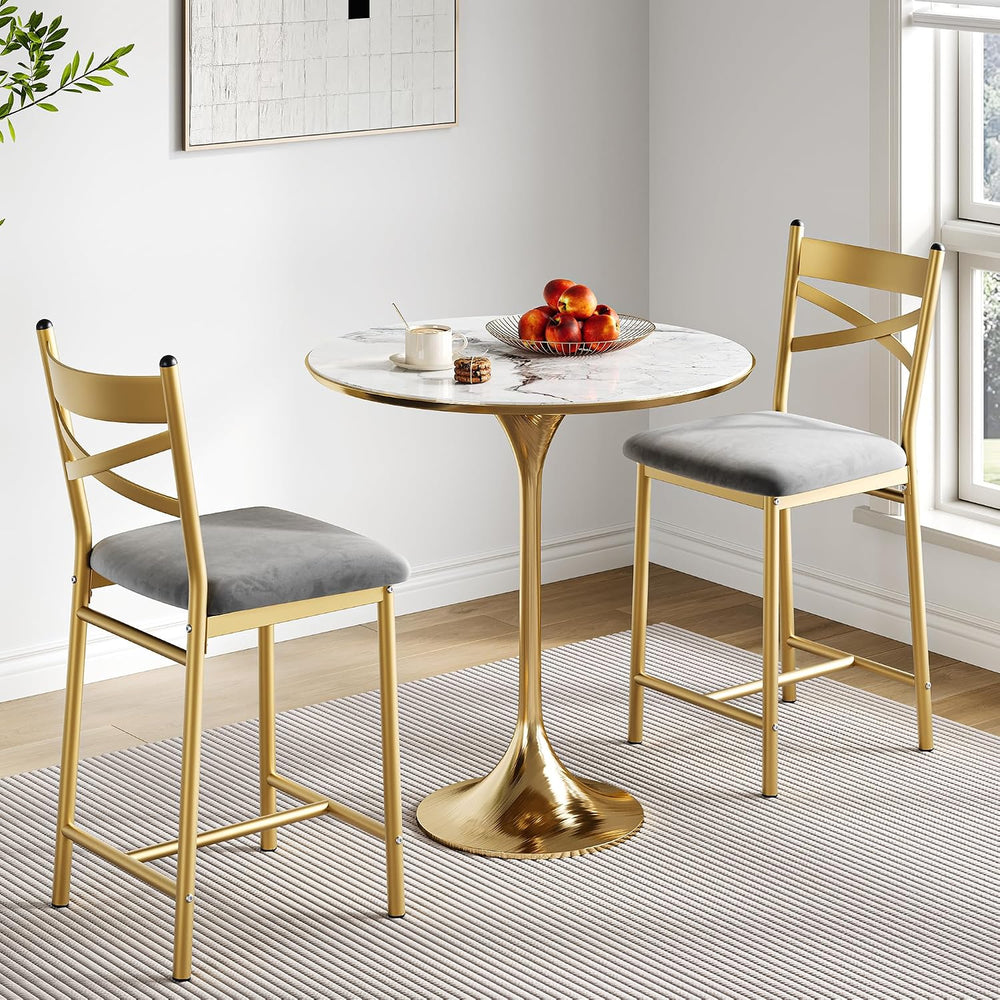 Garvee 26'' Bar Stools Set of 2, Counter Stools with Back & Thick...