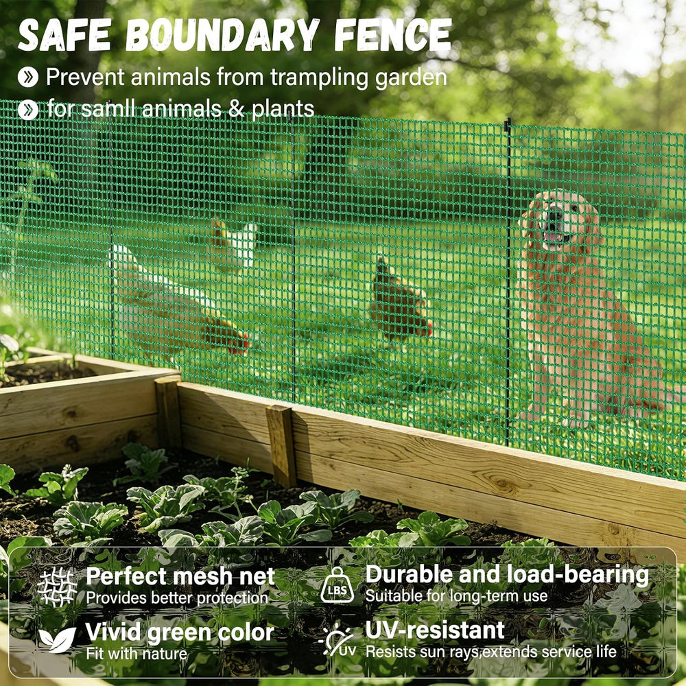 4x50FT Temporary Fence with Posts,Plastic Garden Safety Fence