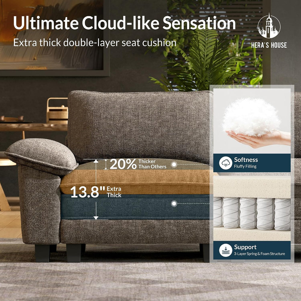 HERA'S HOUSE 3 Pieces Modular Sectional Couch Set with Armchair Loveseat
