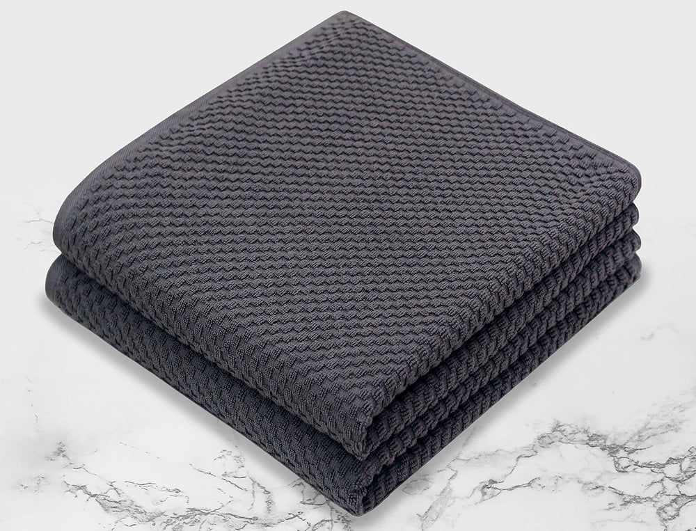 COTTON CRAFT Euro Spa Waffle Weave Bath Sheets - Set of 2 Grey Towel Sheets