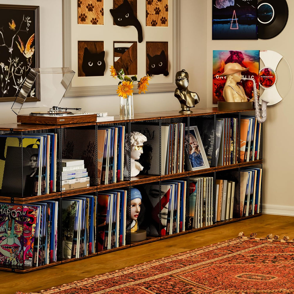 Dmevkic 4 Cube Vinyl Record Storage