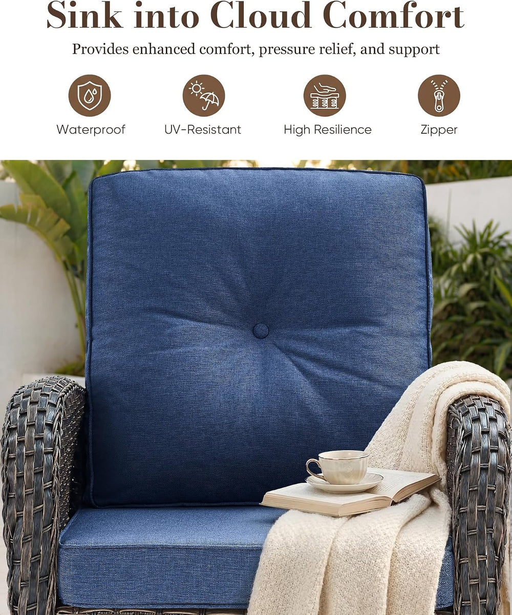 Belord Patio Wicker Chairs Swivel Rocker - Outdoor Swivel Rocking Chairs Set ...