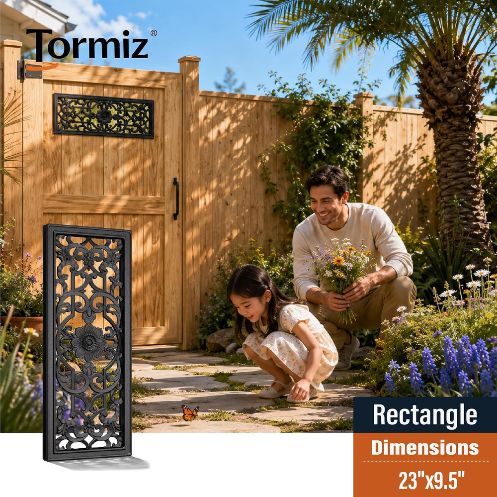 23 Inch Long Rectangle Fence Gate Decorative Insert – AD-42 Cast Aluminum Orn...