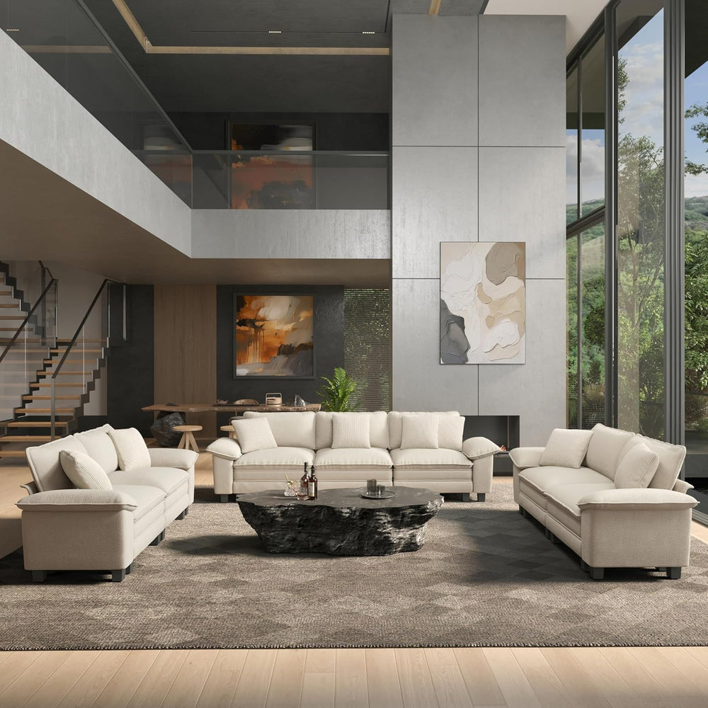 HERA'S HOUSE 2 Pieces Modular Loveseat Couch & 3-Seat Sectional Sofa Set