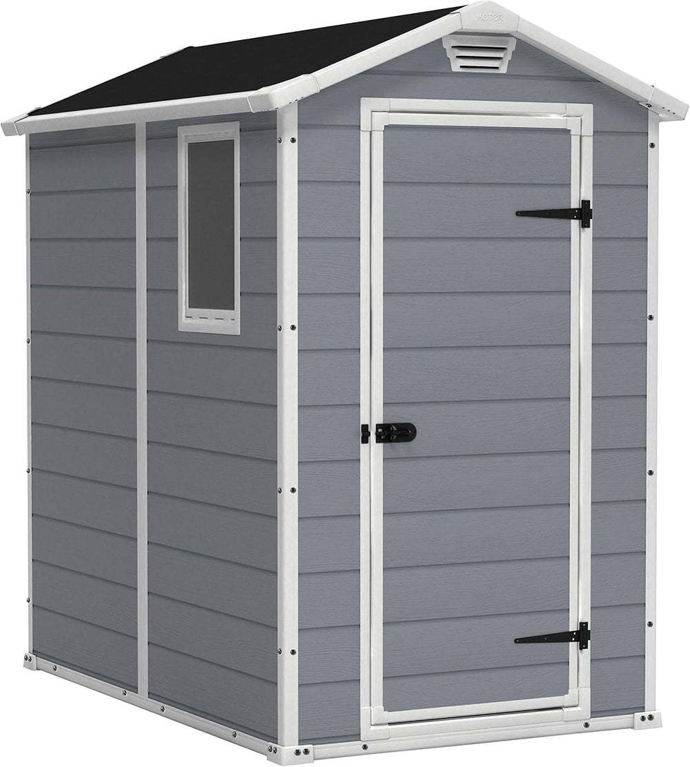 Keter Manor 4x6 Resin Outdoor Storage Shed Kit-Perfect to Store Patio Furnitu...