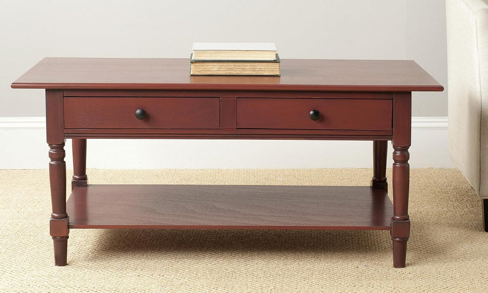 SAFAVIEH Boris Wood Coffee Table, 41.7" Distressed Black AMH5706B