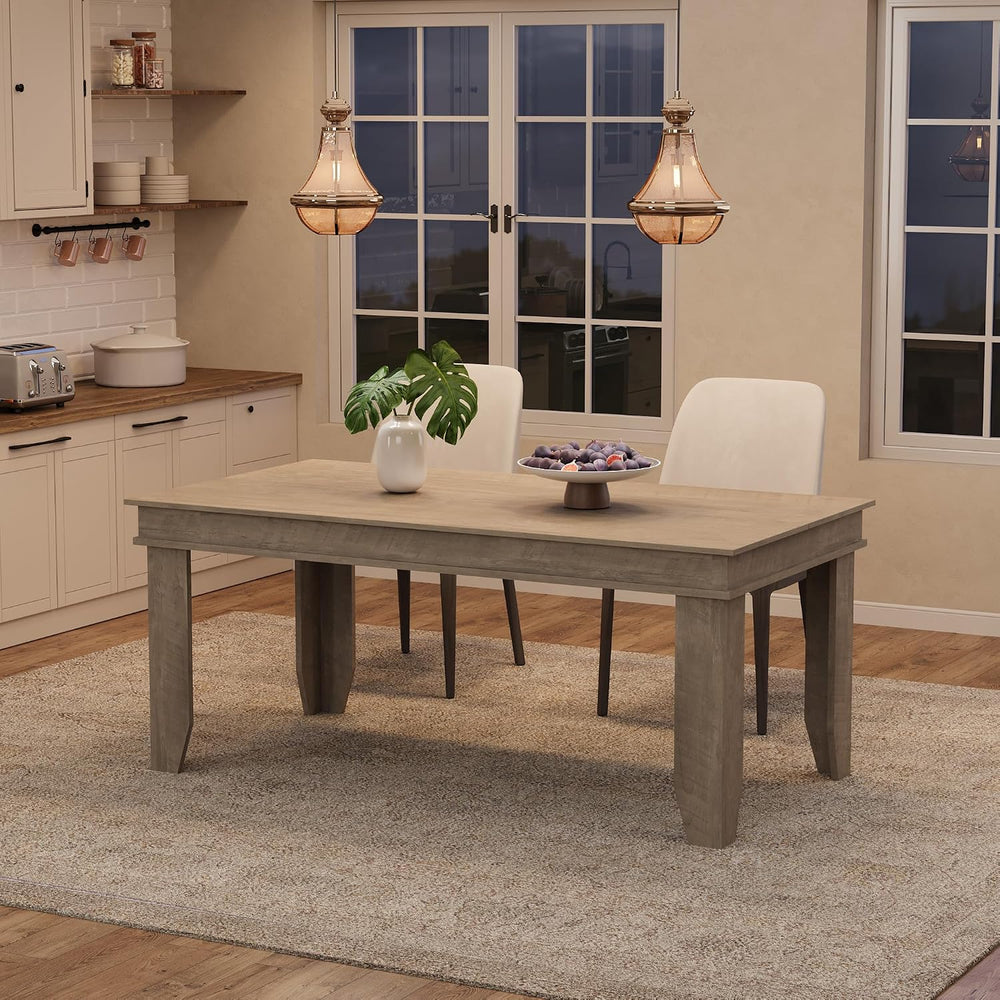 GarveeHome Farmhouse Dining Table for 4-6 People, 63" Long Kitchen Tables