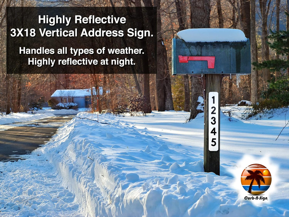 Curb N Sign Mailbox Numbers Plaques - 3 x 10 Inch Made of Premium Silk-Screen...
