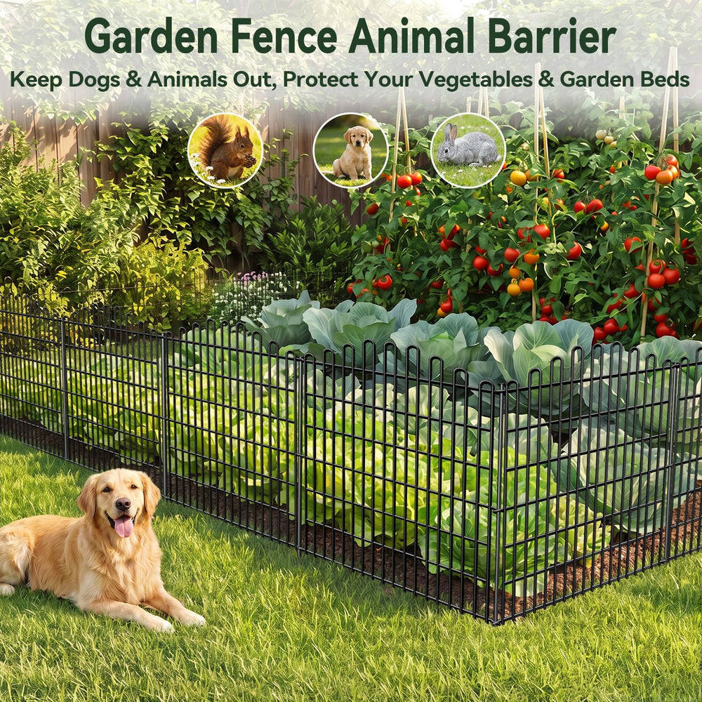 15 Panels No Dig Decorative Garden Fence, Dog Fence Outdoor for Yard