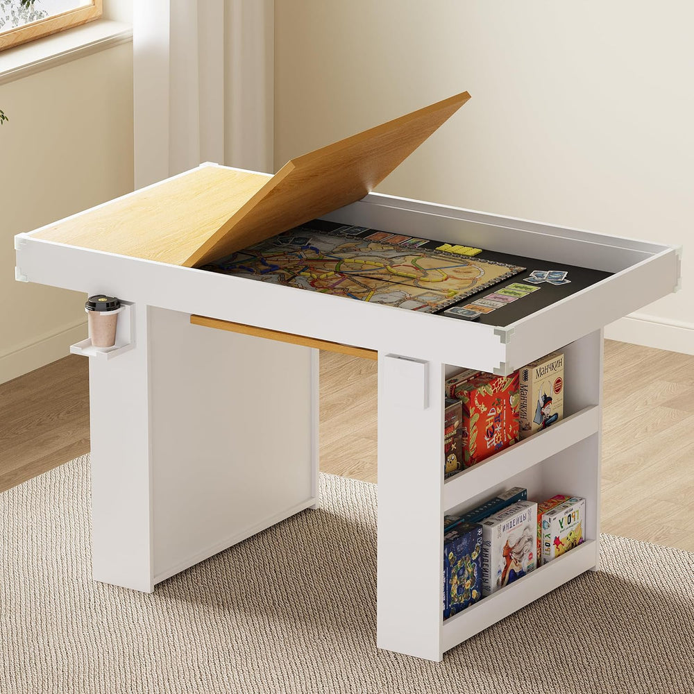 Board Game Table w/ Removable Top, 2-in-1 Dining and Gaming Table for 4–6