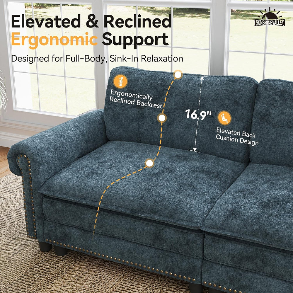 SUNSHINE VALLEY Modular Sectional Sofa Set Living Room 2-Piece Deep Seats
