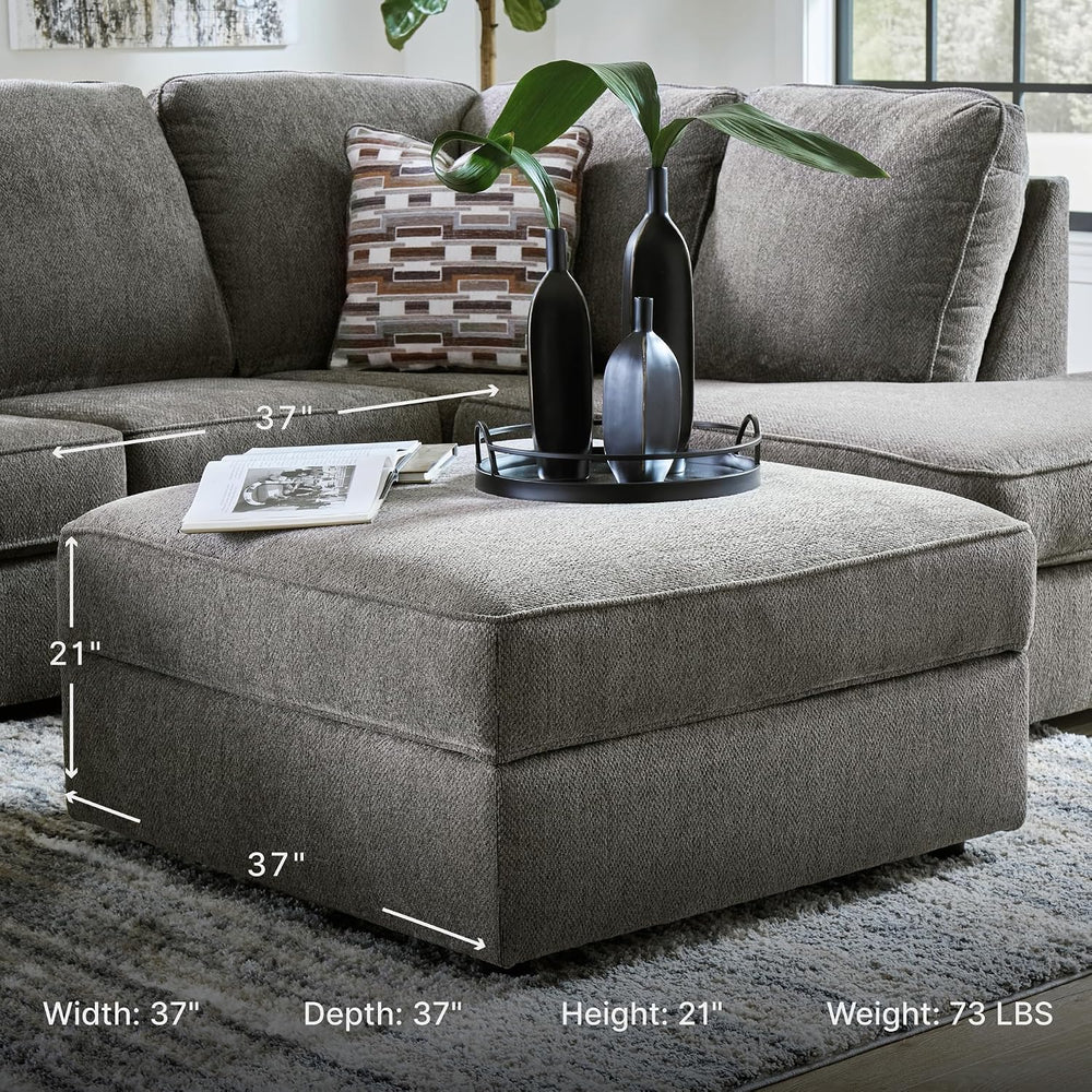 Signature Design by Ashley Putty Grey Ottoman with Storage