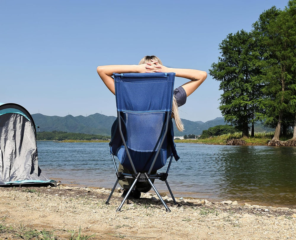 MARCHWAY Lightweight High Back Folding Camping Chair with Head Support