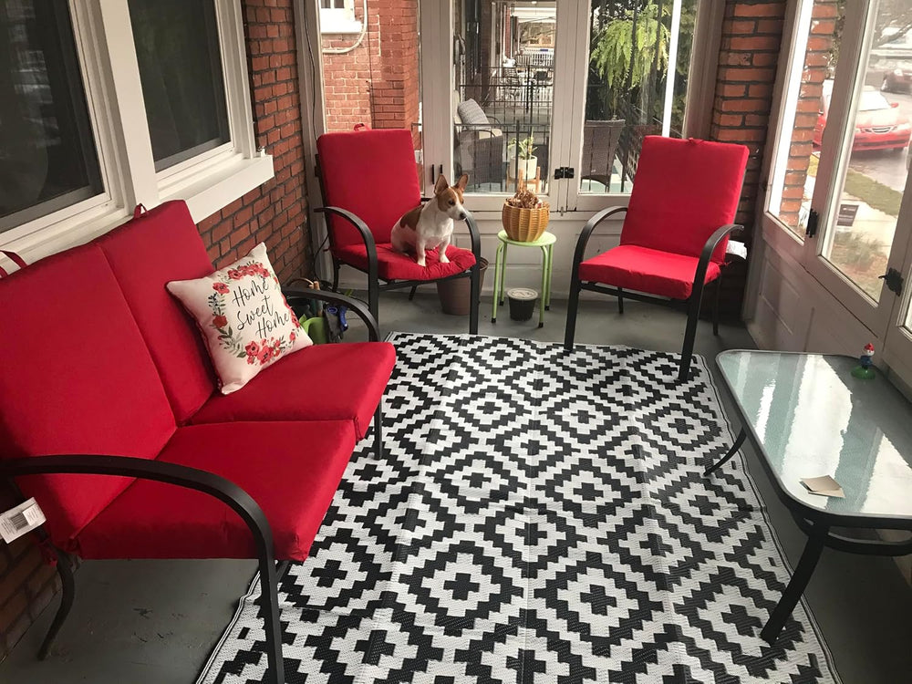 FLYMEI Patio Cushion Covers 19x19x3, Red, 4Packs