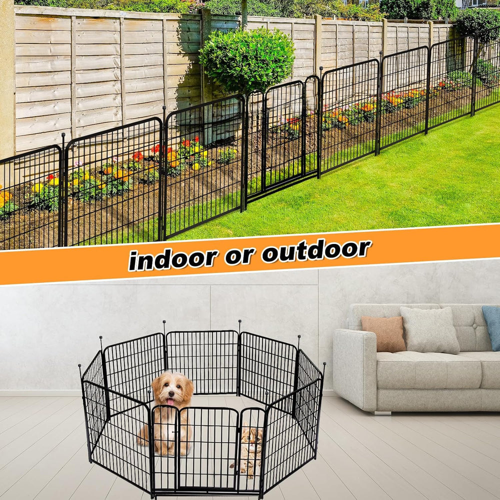 Getlay Garden Fencing 40 inch High, 8 Panels Total 17.7 Ft(L), Gate 17.7 Inch...