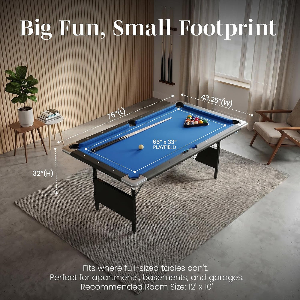 Hathaway Fairmont Folding Pool Table for Family & Home Use Includes Full ...
