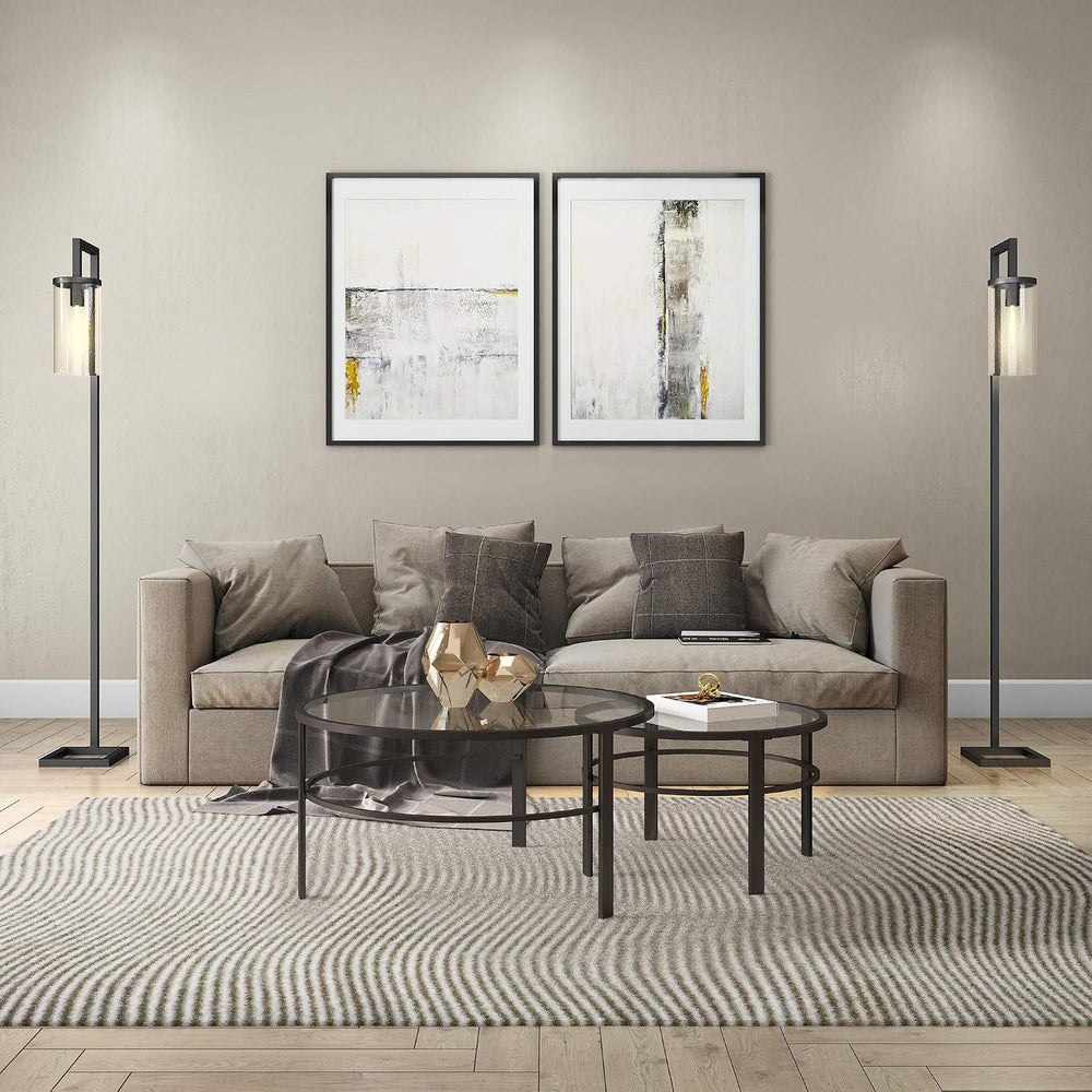 Henn&Hart 36" Modern Coffee Table, Black