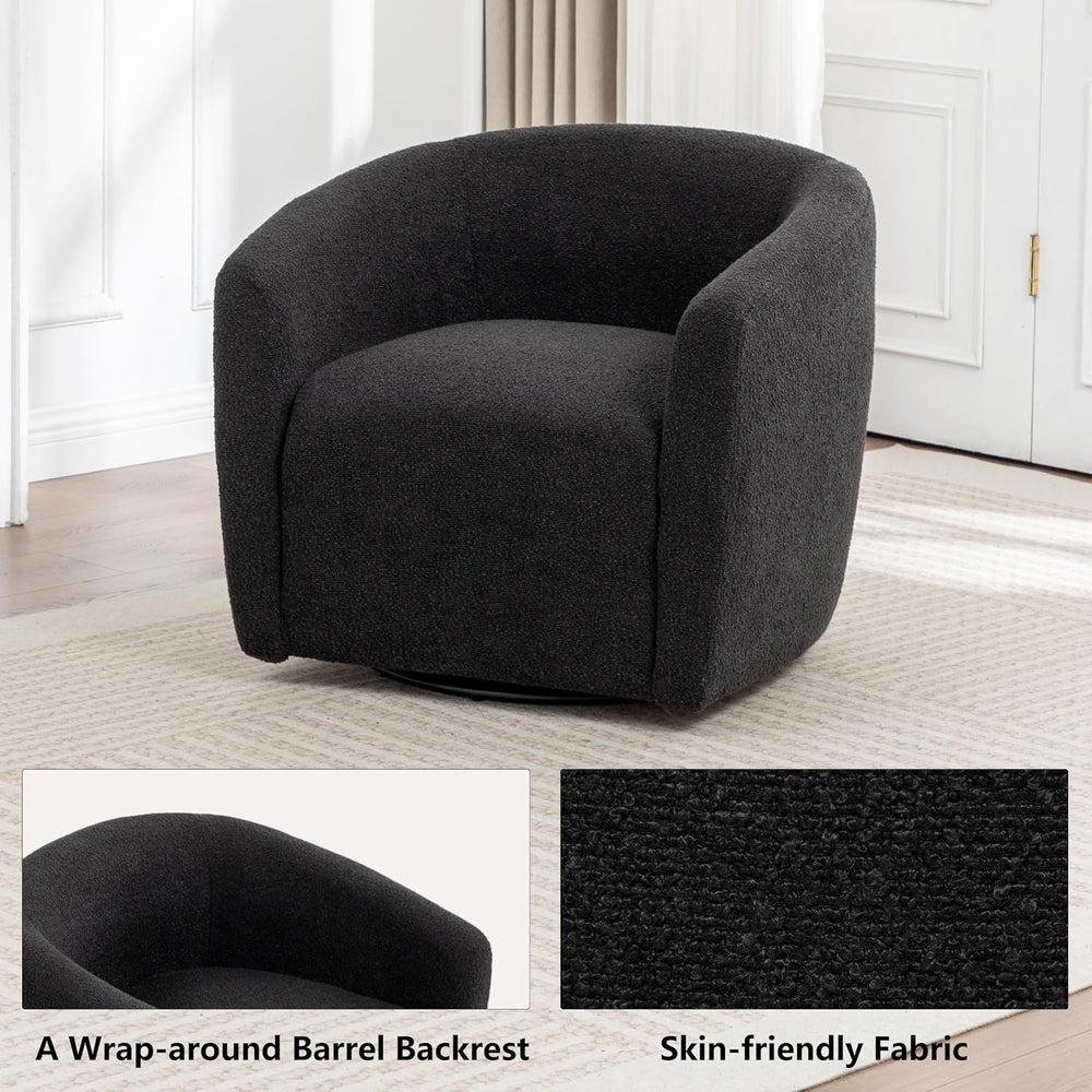 MINCETA Swivel Accent Chair,Modern Barrel Chair 360 Free Swivel Accent Armcha...