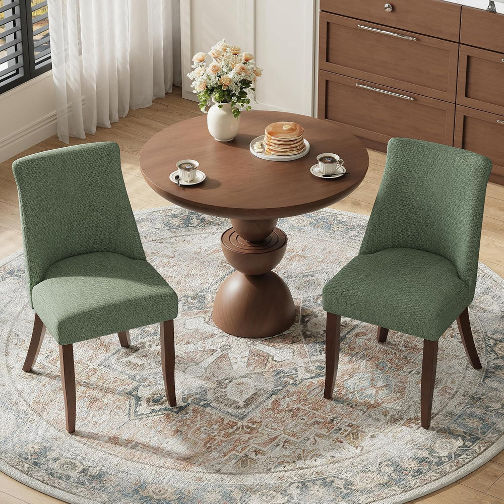 COLAMY Upholstered Dining Chairs Set of 2, Mid Century Modern Kitchen Chairs ...
