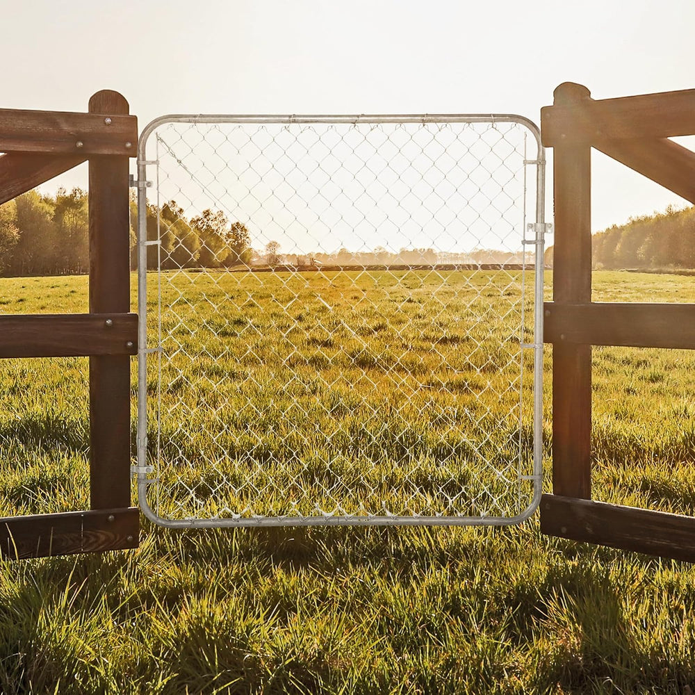 Adjust-A-Gate Chain Link Round Gate Kit, Silver, 24-72 in, 70 in Tall