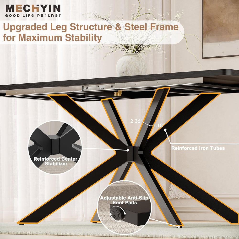 Extendable Dining Room Table for 4 6 8,55"-70" Kitchen Table Leaf,B...