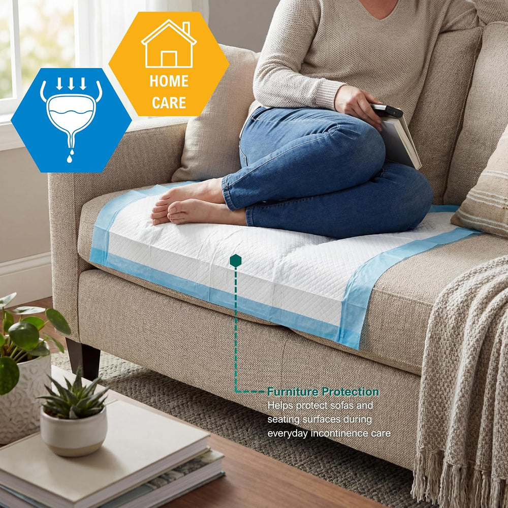 MED PRIDE Disposable Underpads 17x24 in,Super Absorbent,Incontinence,300 Ct