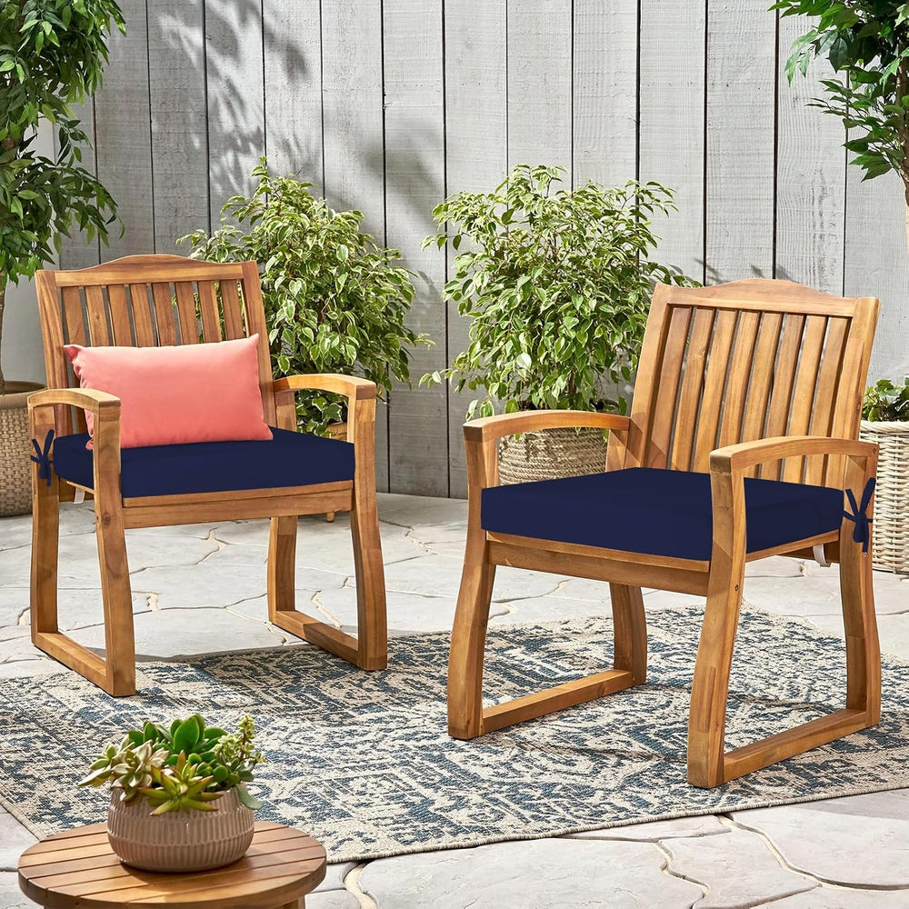 Outdoor Chair Cushions, Removable Covers, Navy, 19 x 19