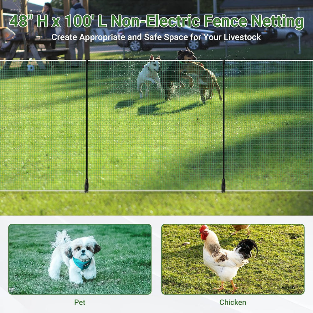 Temporary Fence with Posts 4' x 100' for for Dogs Outdoor Backyard