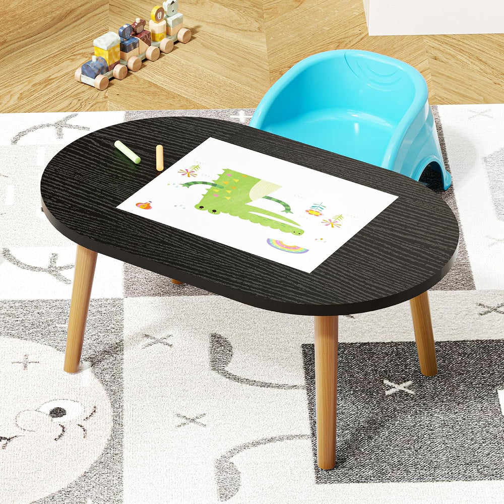 23.6" Small Coffee Table for Small Space, Mini Low Oval Coffee Table