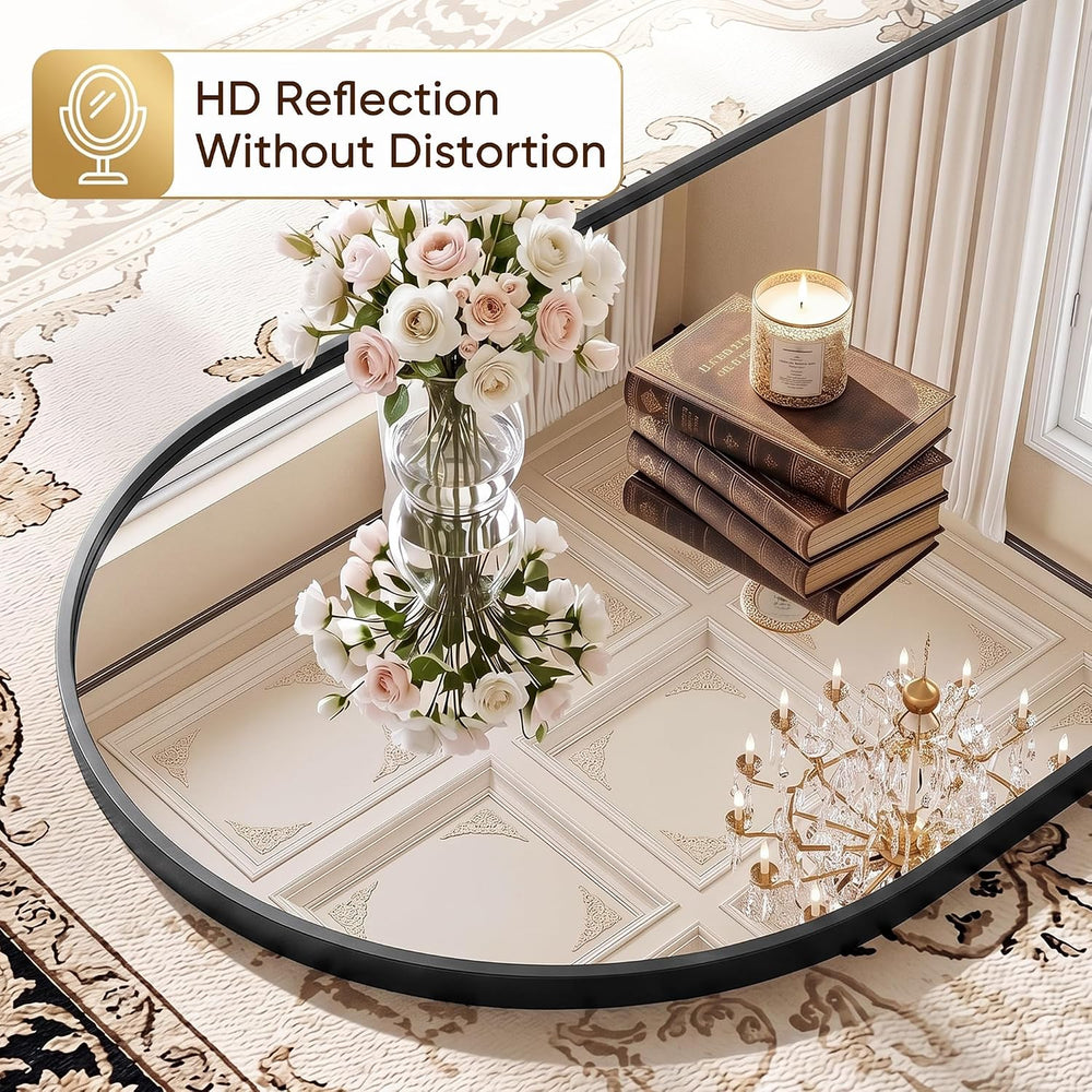 Antok 58"x20" Arched Full Length Mirror with Stand, Floor Mirror, B...