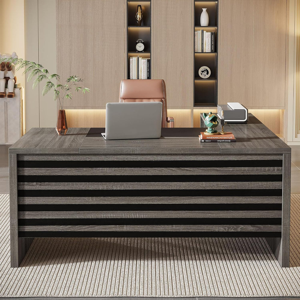 Tribesigns 62.2" L-Shaped Executive Desk with Mobile File Cabinet