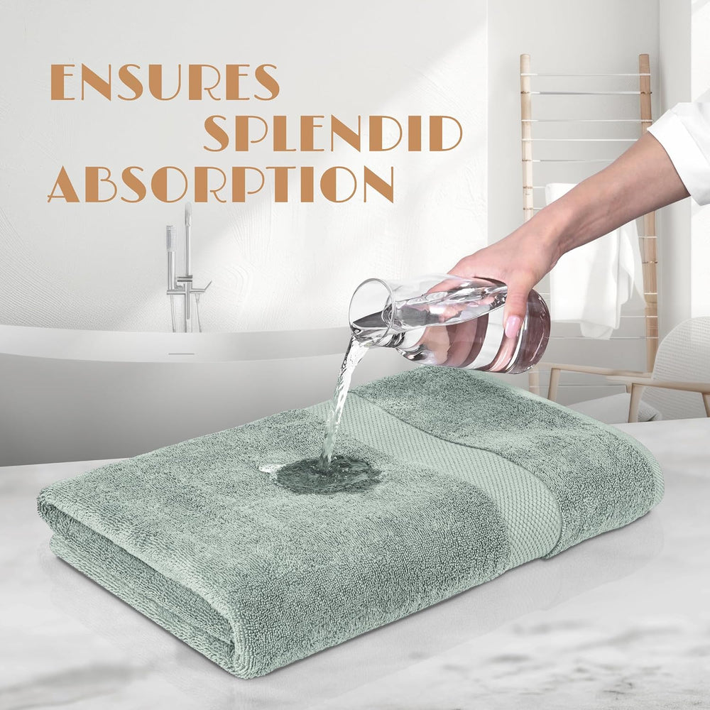 Wealuxe Mint Green Bath Towels 24x50 - 6 Pack, Extra Absorbent 100% Cotton